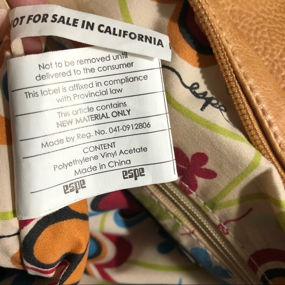 Espe handbag brown and  black with red flower - Picture 12 of 14